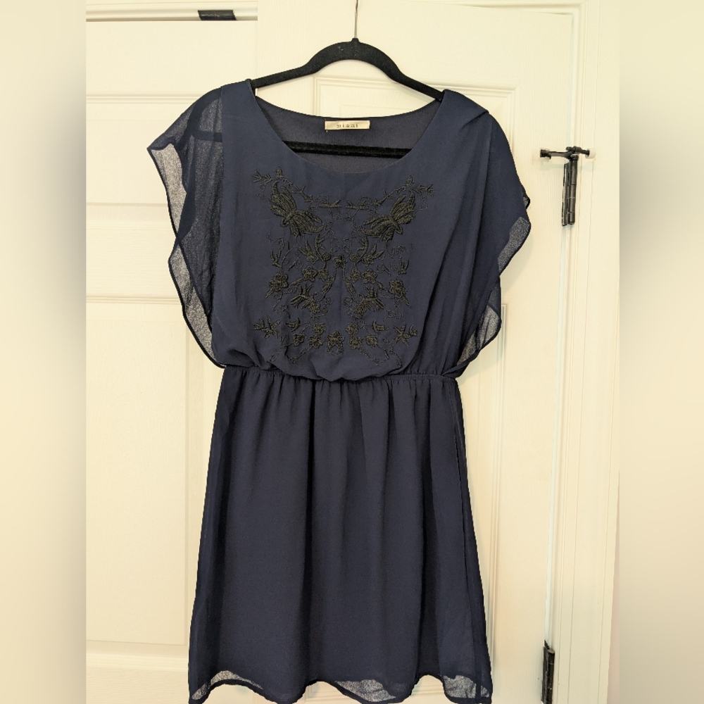 Miami Flowly Navy Blue Mini Dress